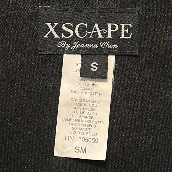 Xscape Beaded Formal Jacket Black Metallic Single Button Size Small - Picture 2 of 11